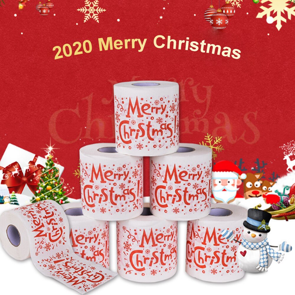 Year Santa Claus Christmas Toilet Paper Christmas Decorations for Home