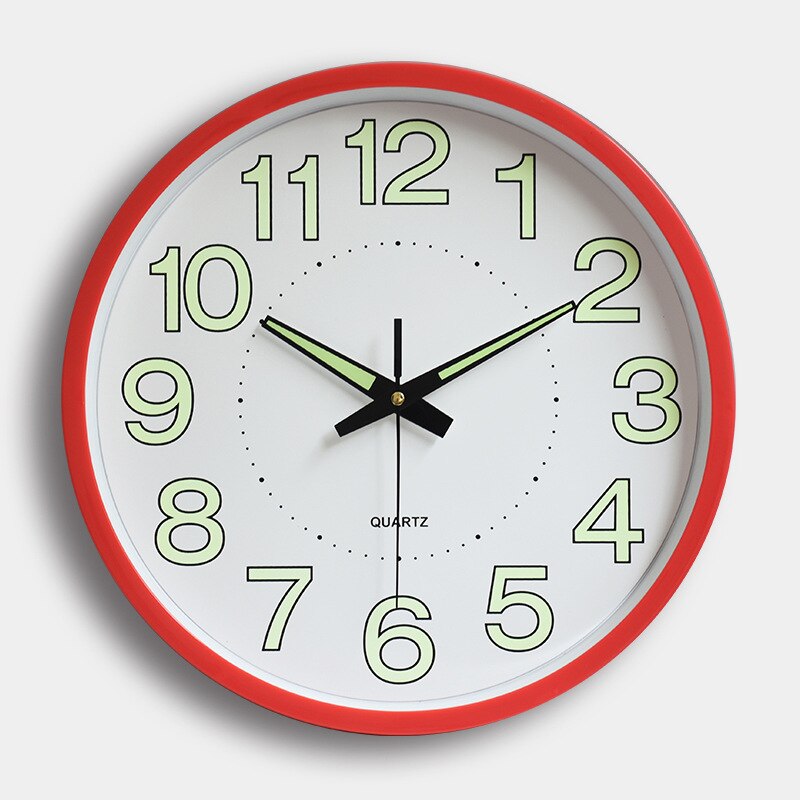 Reloj de pared de Blanco luminoso en 3d, reloj de cuarzo con escondite secreto, reloj colgante de cuarzo para habitaciones de niños, reloj colgante Wandklok W: Rojo