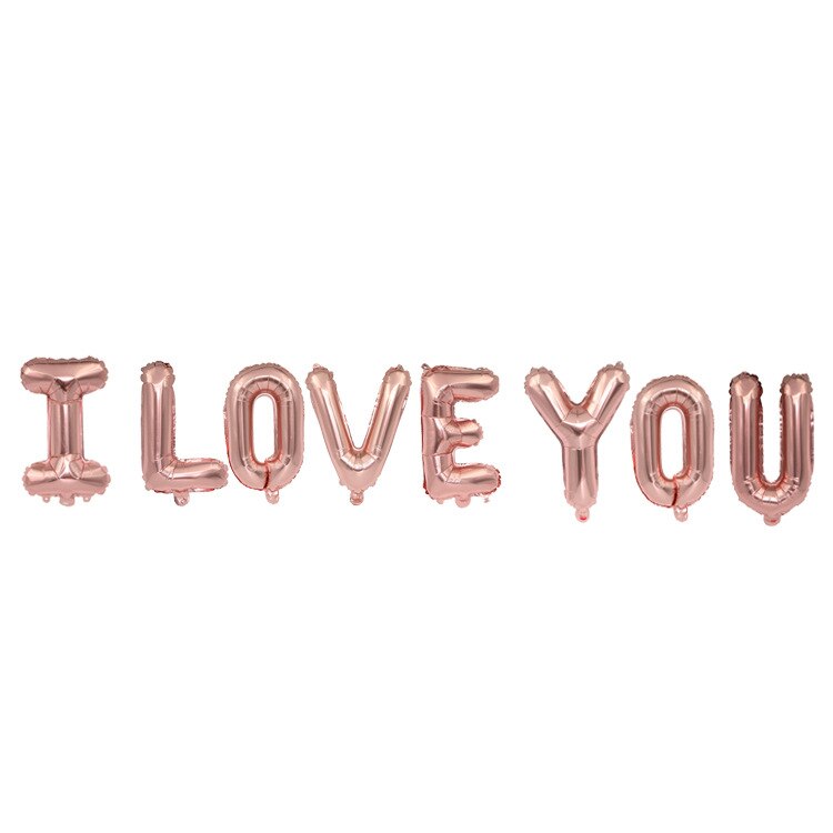 Bruid Om Ballon 16 Inch Rose Gouden Brief Ballon Set I Love You Ballon Verjaardag Bruiloft Decoratie Ballon set: I LOVE YOU