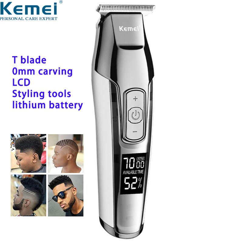 Kemei Alle Metall Professionelle Elektrische Haar Clipper Wiederaufladbare Haar Trimmer Haircut Rasur Maschine KM-1986 + PG KM-5027 KM-2024: KM-5027