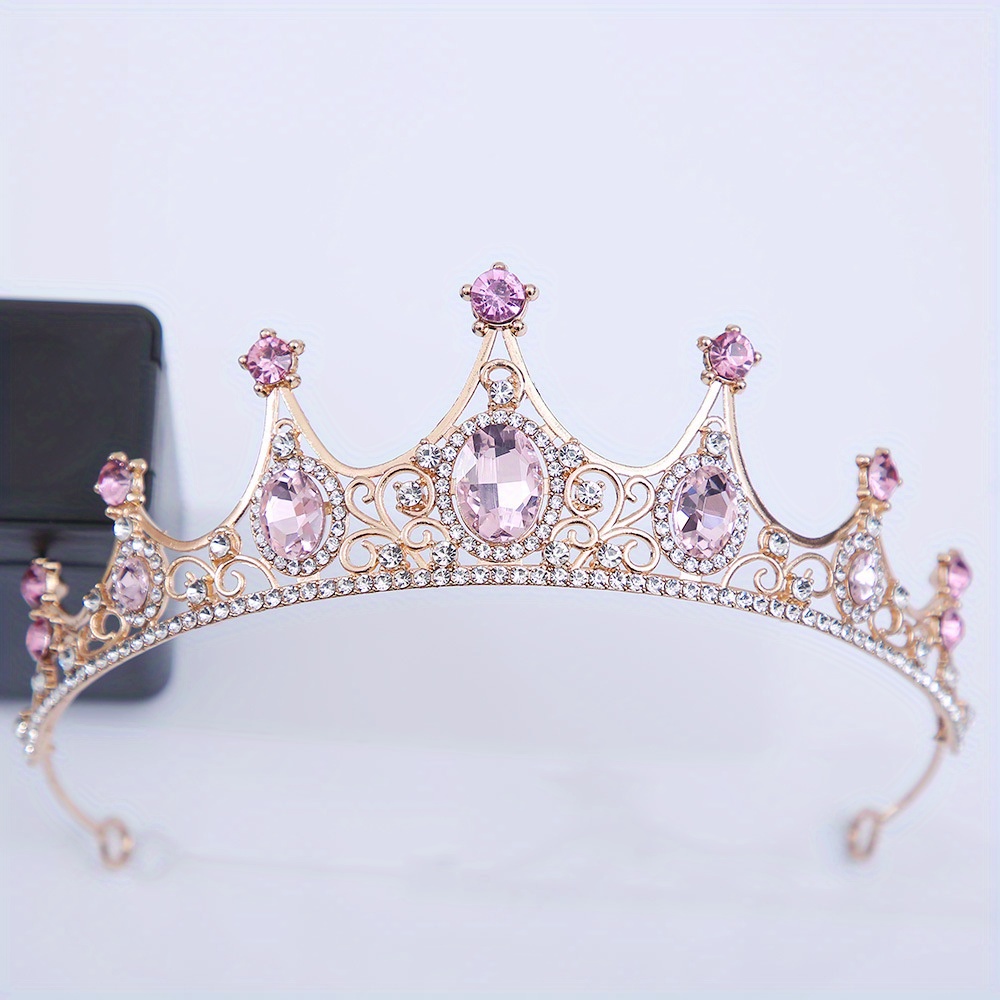 Barokke Kristallen Tiara's En Kronen Strass Prom Diadeem Kroon Tiara Voor Vrouwen Bruid Bruids Bruiloft Haaraccessoires Sieraden: Blue Zinc Plated