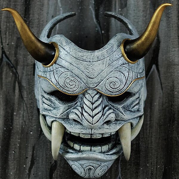 Gamporl Japan Prajna Masker Enge Fangs Demon Latex Masker Japanse Boeddhisme Hannya Maskerade Helm Masker Cosplay Props Accessoires: 1