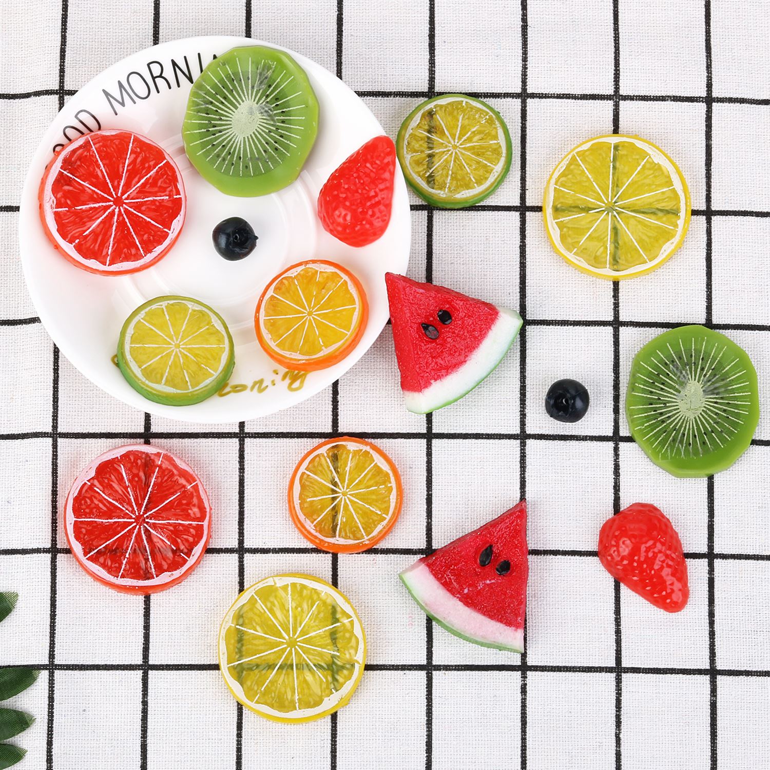 16PCS Artificial Fruit Assorted Simulated Artificial Fruit Slice Fruit Prop