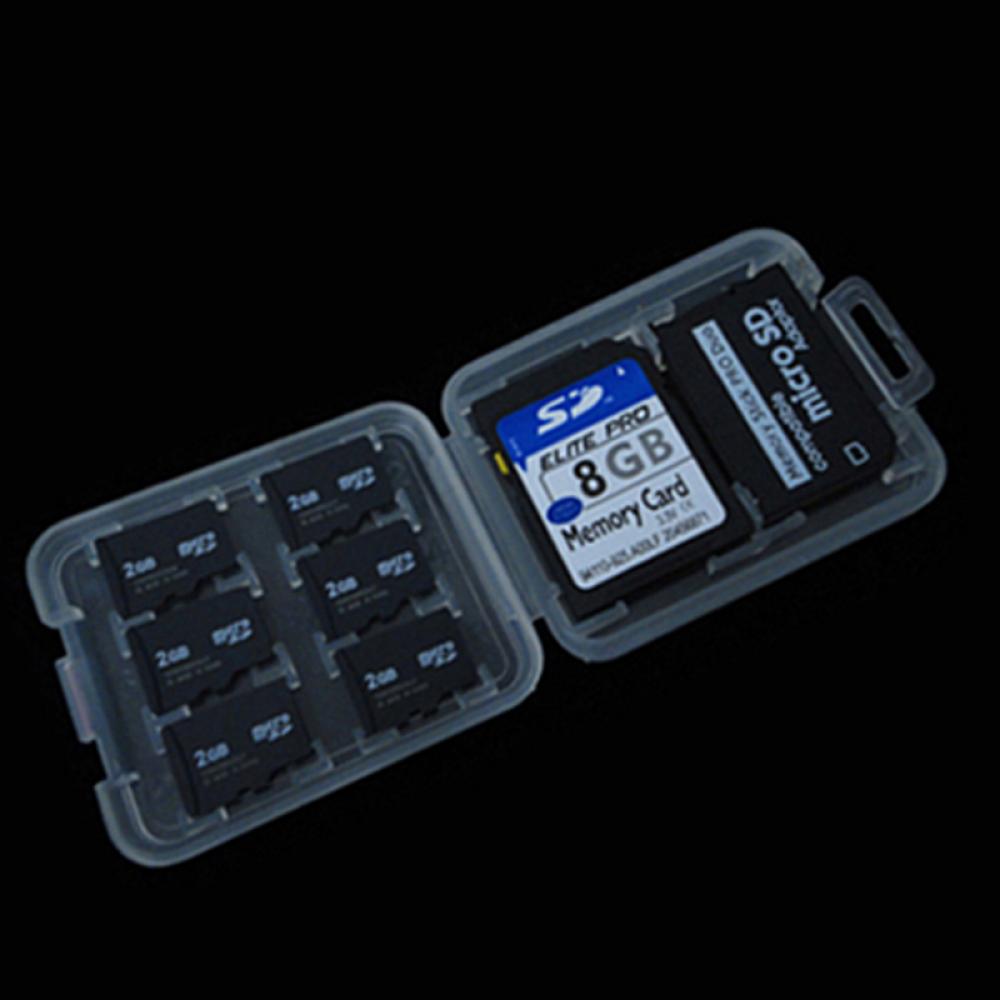 2 Stks/set 8 Slots Micro Sd Tf Sdhc Mspd Geheugenkaart Protecter Box Storage Case Houder Plastic Opbergdoos Kaart houder Case