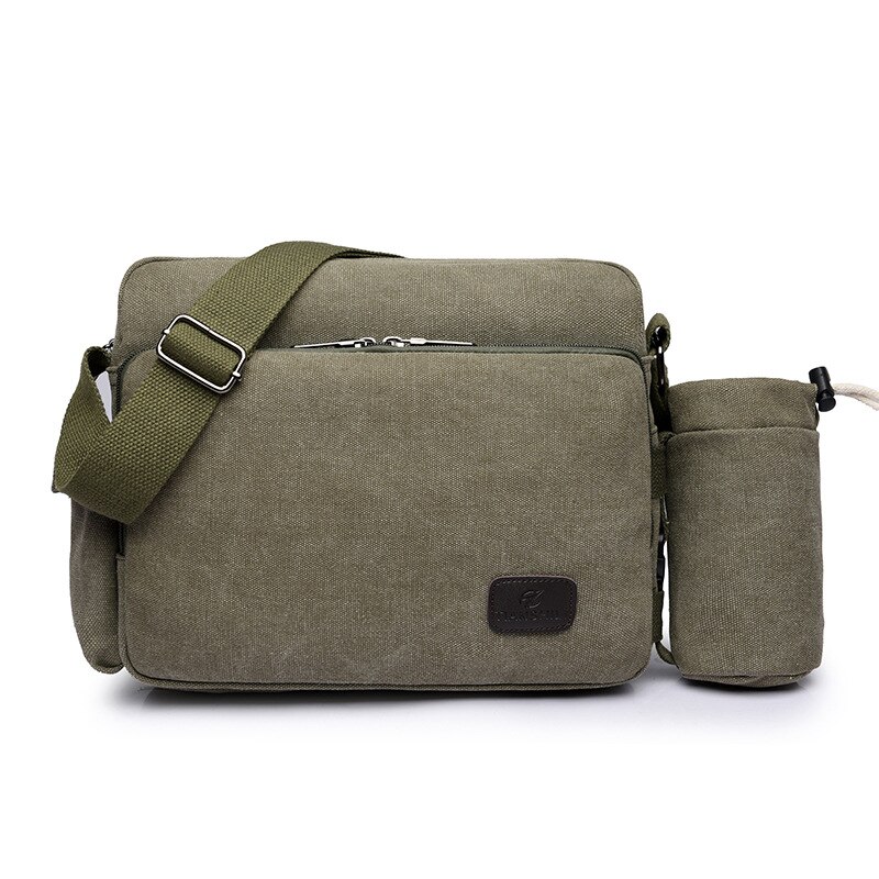 Männer Leinwand Multifunktions Messenger Schulter Taschen Solide Aktentaschen Koffer Tasche Karte Tasche Für Büro Taschen Outdoor Reisetasche: ArmyGreen 2