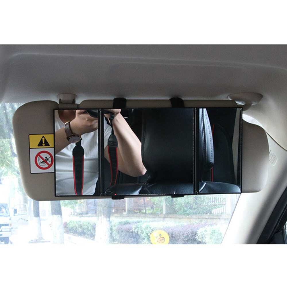 Auton sisäpeili aurinkovisiiri meikki peili auton sisustus matka turhamaisuus kosmeettinen peili auto kolminkertainen peili auton muotoilu
