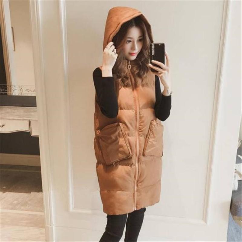 Damesvest wintervest dames gilet femme lang vest gilet damesvest gilet lange femme vesten dames lang vest vrouw: Khaki / Xl