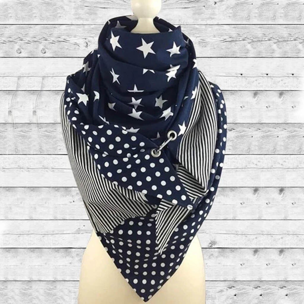 Warm Bandana Foulard Brand Scarf Women Star Plaid Winter Scarf Cashmere Scarves Lady Pashmina Shawl Wrap Neck: C