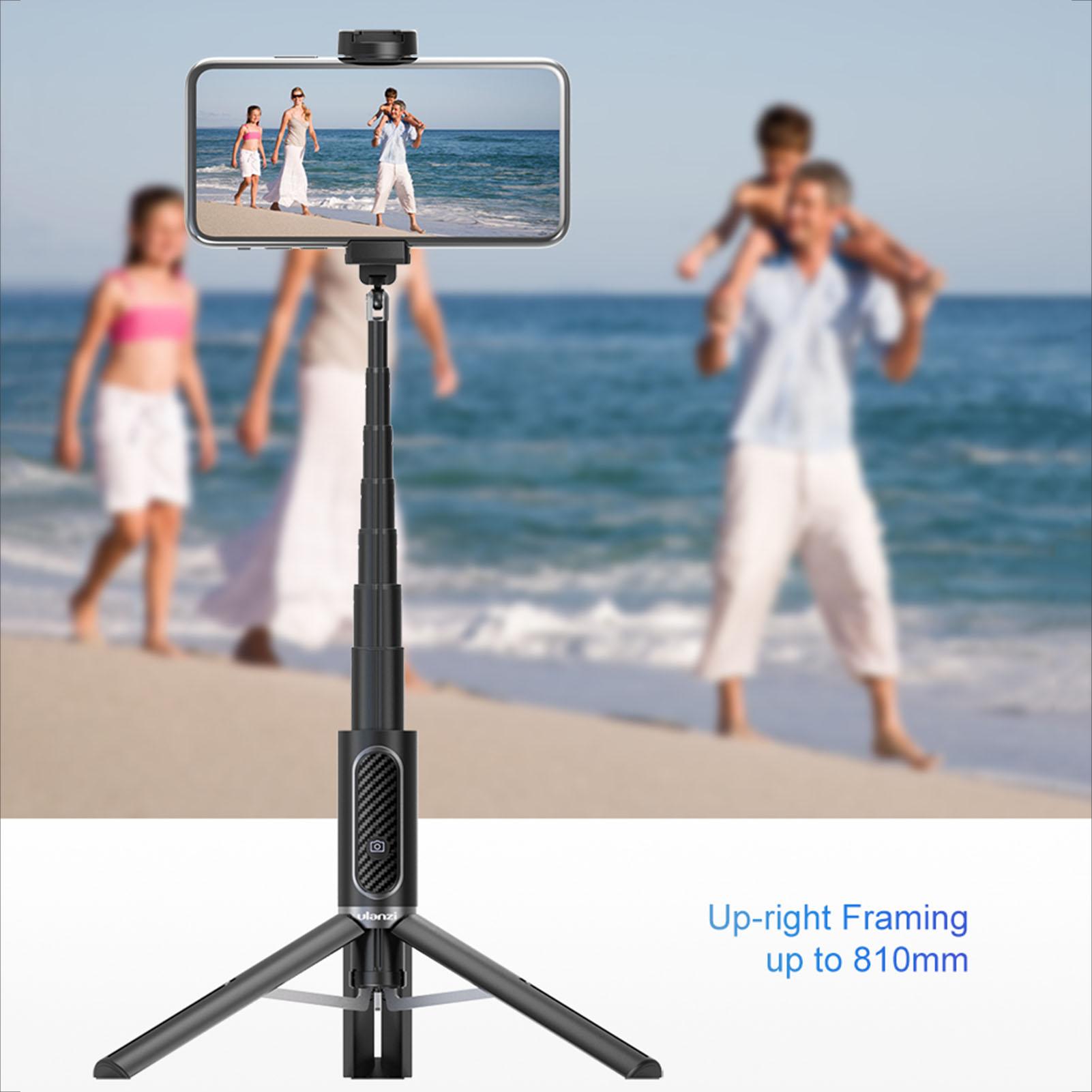 Ulanzi SK-02 Wireless Selfie Stick Tripod - Bluetooth Remote Control - Cold Shoe Mount for Mic & Light