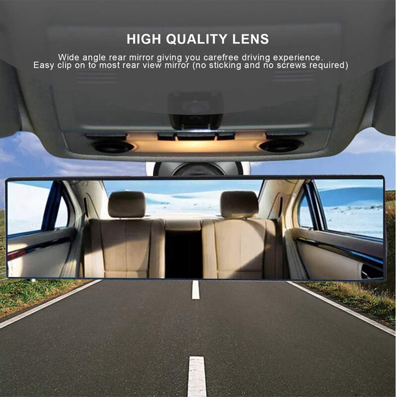 Espejo retrovisor del coche, espejo retrovisor Interior Universal antideslumbrante para camión con ventosa espejo azul-Reduce el punto ciego a