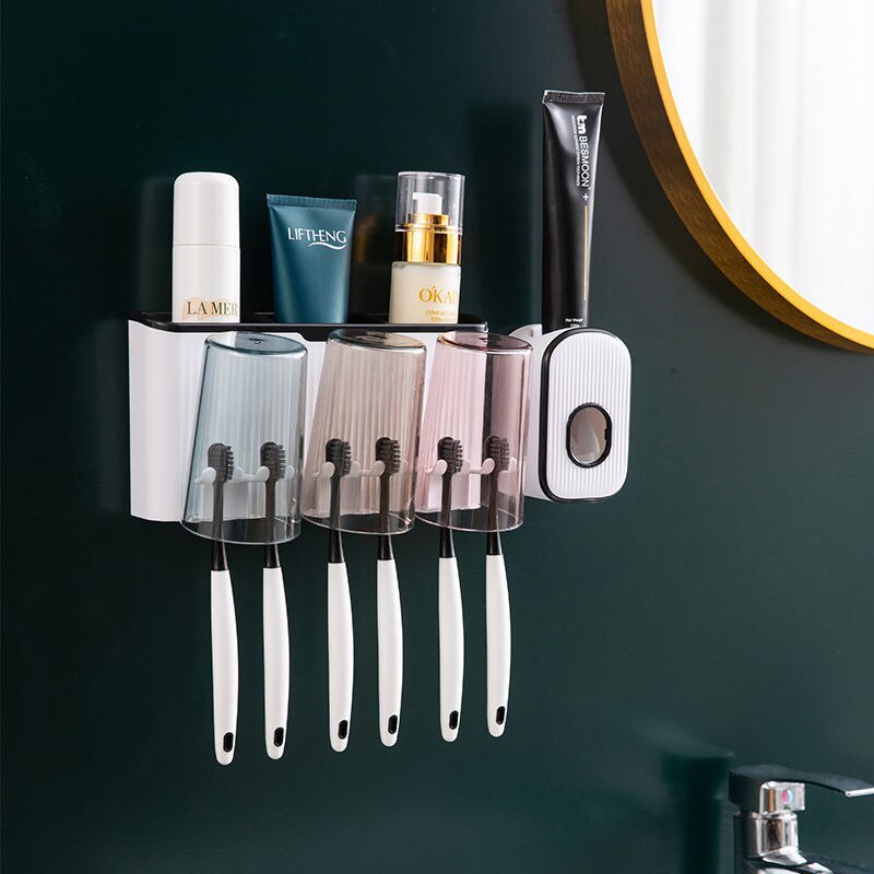Toothpaste Dispenser Gargle Cup Toothbrush Rack No... – Grandado