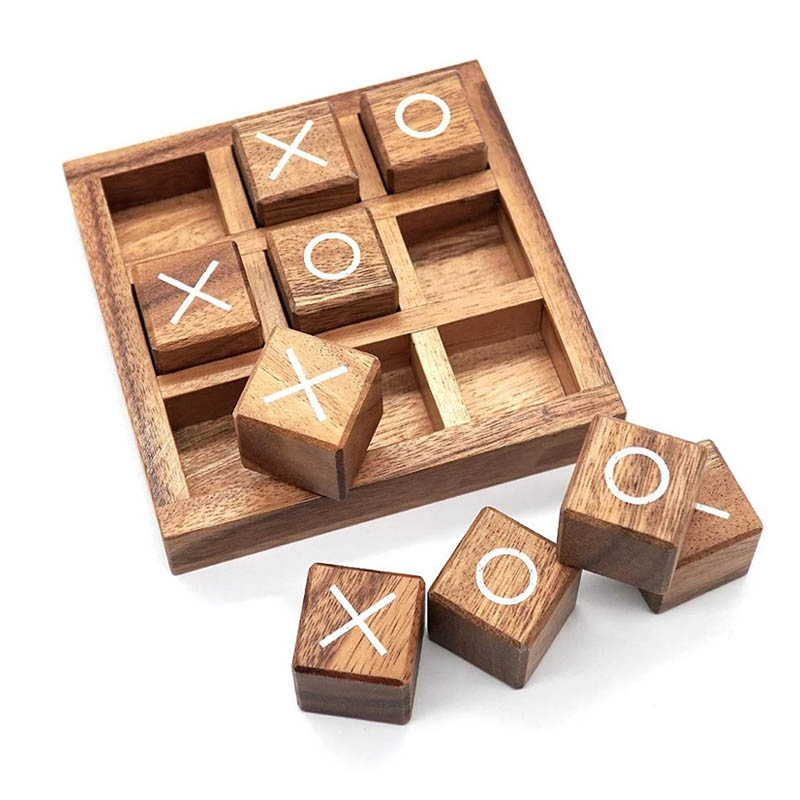 Tic Tac Toe Holz Xo Schach Brettspiel 3D Puzzle Brain Teaser Spaß Logik Herausforderungen Erwachsene Kinder Lernspiel zeug