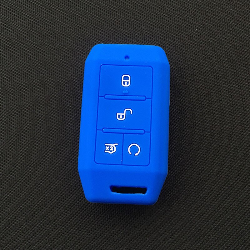 Silica Gel Car Key Case Cover for BYD qin EV e2 yuan 535 e1 e3 s2 360 4button key: Blue