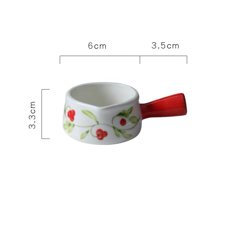 Japanische Keramik Hand bemalt Sauce Milch Krug Kaffee Container Tragbare Milch Topf mit Griff Küche Kochen Suppe Topf Geschirr: 50ml D