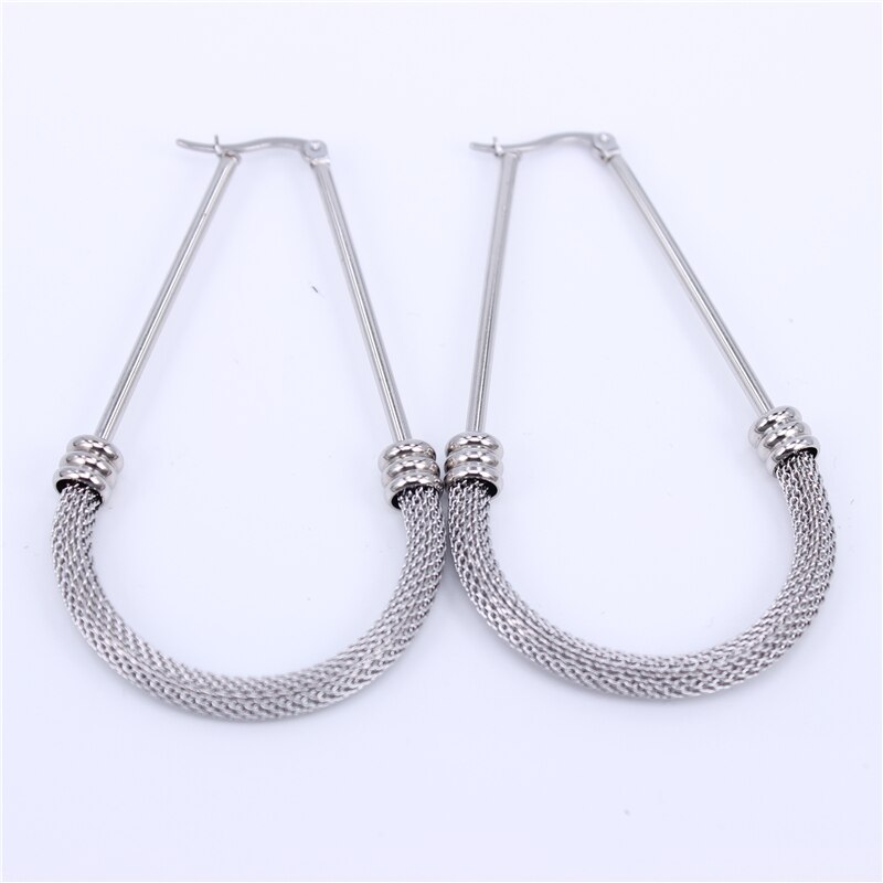 MGUB rond boucle d'oreille cerceau couleur or élément boucles d'oreilles de mariage pour les femmes LHEH13: silver color 65mm