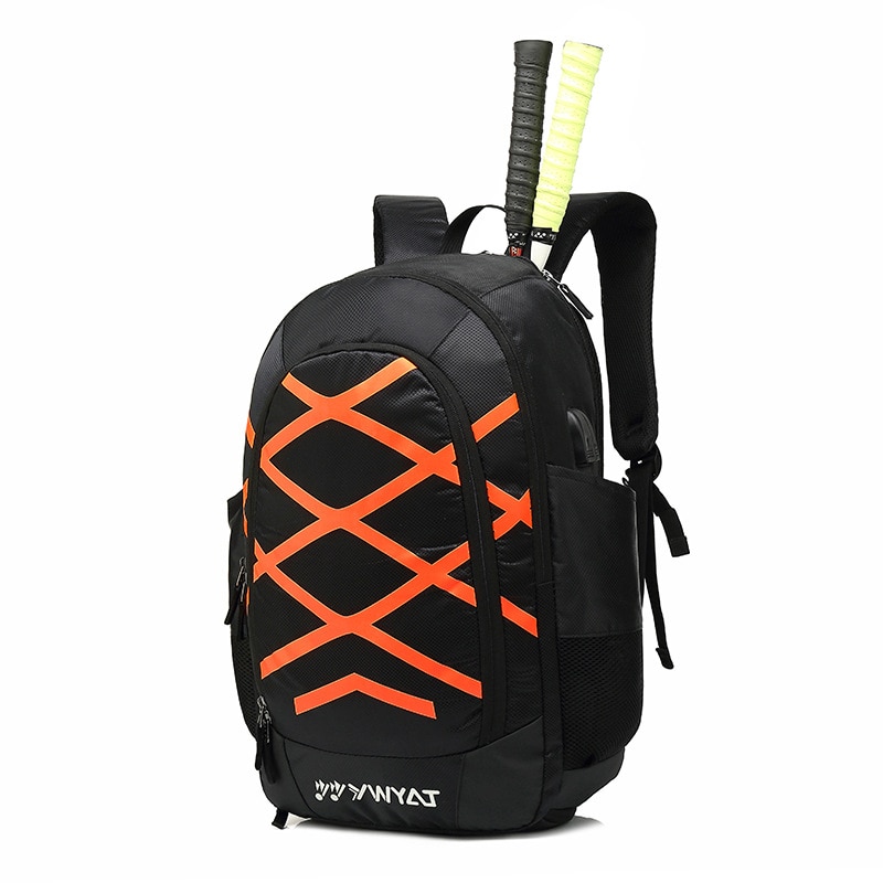 sporttas rugzak schouders Mannen en vrouwen modellen 3 sticks multifunctionele dikke badminton racket tas rugzak: Oranje