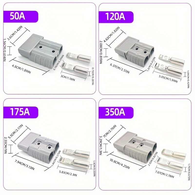 Connecteurs de prise de Style Anderson 50A/120A/175A/350A, 12-24V DC, outil électrique, chargeur de batterie, accessoires électroniques, 5/10 pièces