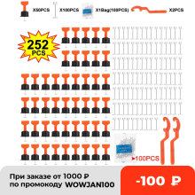 Cales de nivellement de carreaux d'alignement, 252 pièces/ensemble, système d'espacement de carreaux, niveleur en céramique plat pour les murs et le sol, localisateur d'outils de Construction