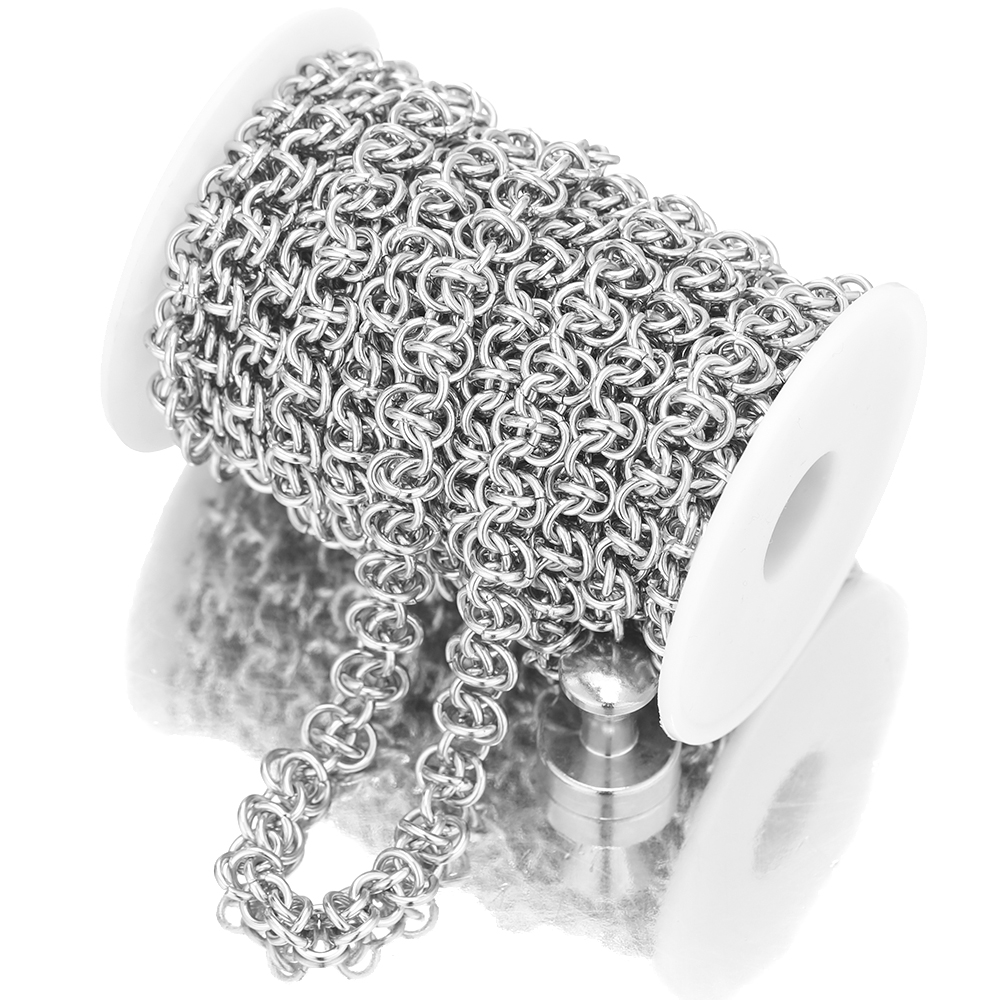 Anillos de 1 metro y 8mm, cadenas de hip hop unidas, collares Punk gruesos de acero inoxidable, cadenas, pulseras, , accesorios, joyería DIY