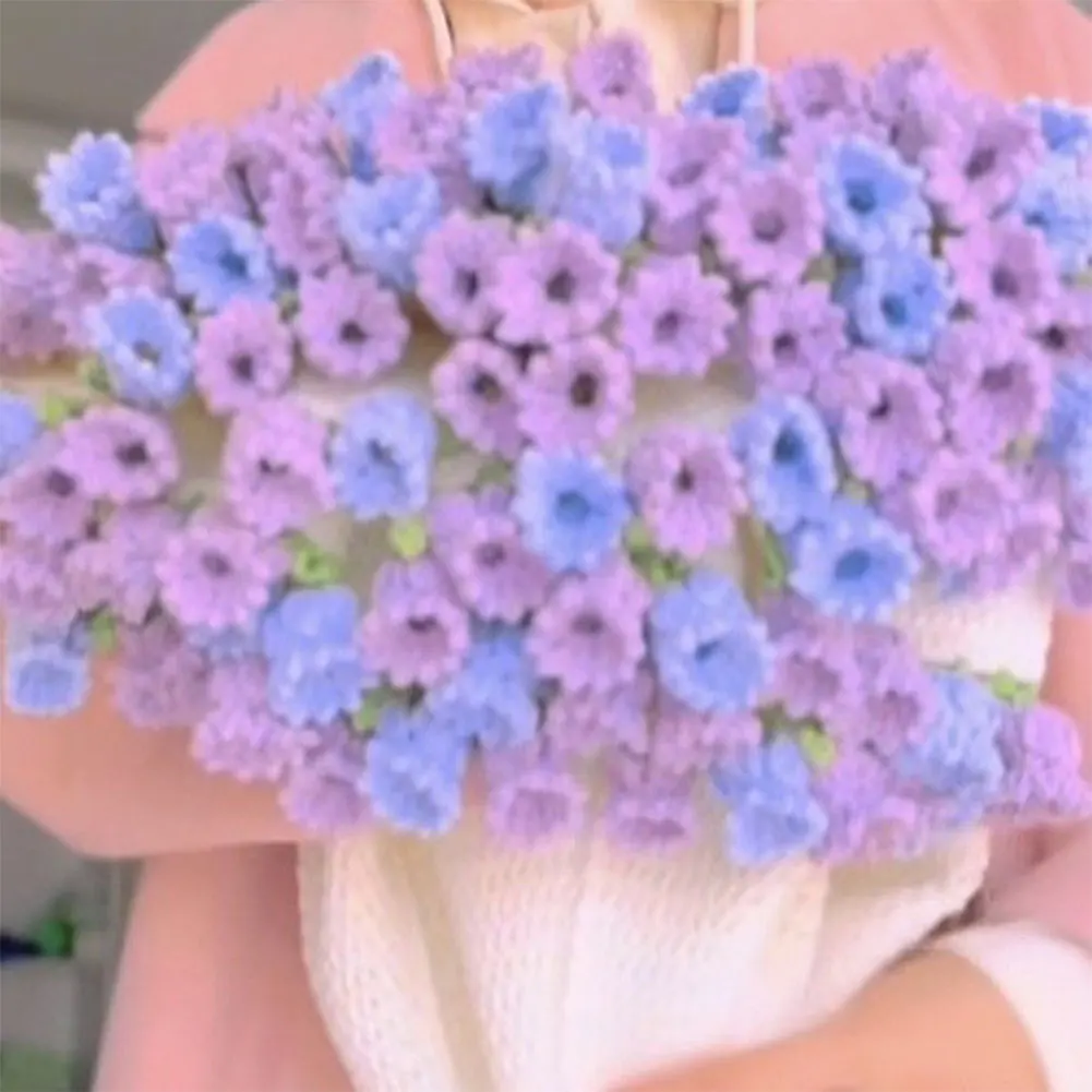 Färdig rosfiltströja handstickad rosbukett virkad filt liljekonvalj gör-det-själv-materialkit plädar: 100 x 140cm / Lila