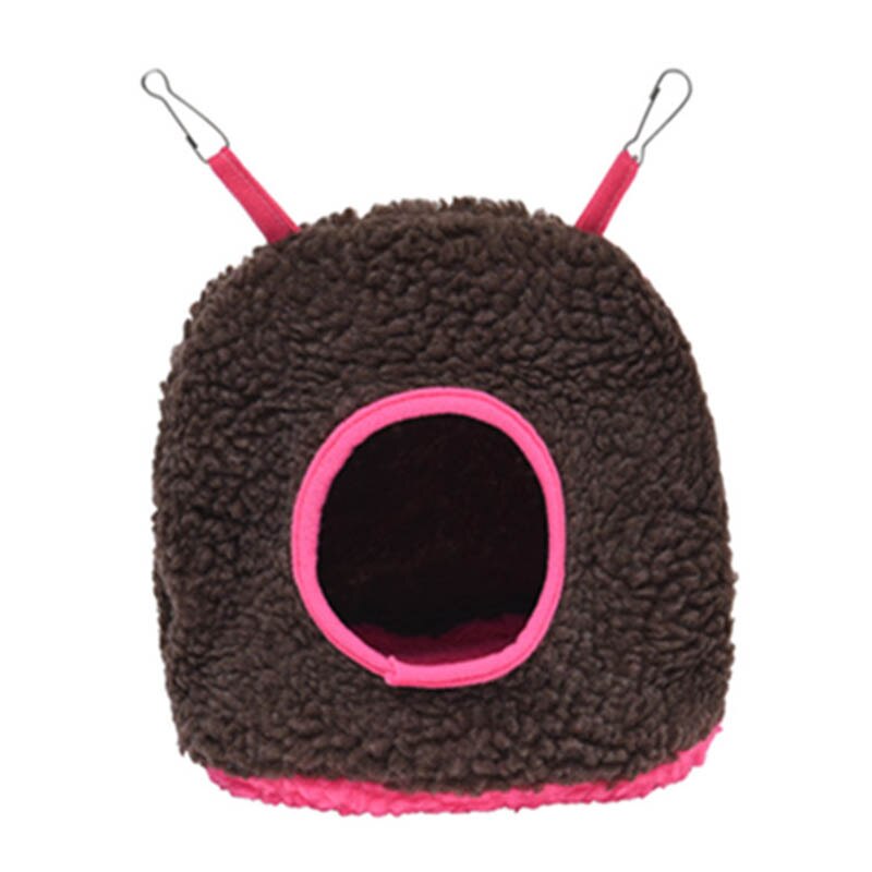 Winter Huisdier Vogel Bed Pluche Papegaai Hangmat Ronde Vorm Opknoping Vogelnest Zachte Warm Huis Voor Valkparkiet Parkieten Huisdier Vogel accessorie: Brown / M