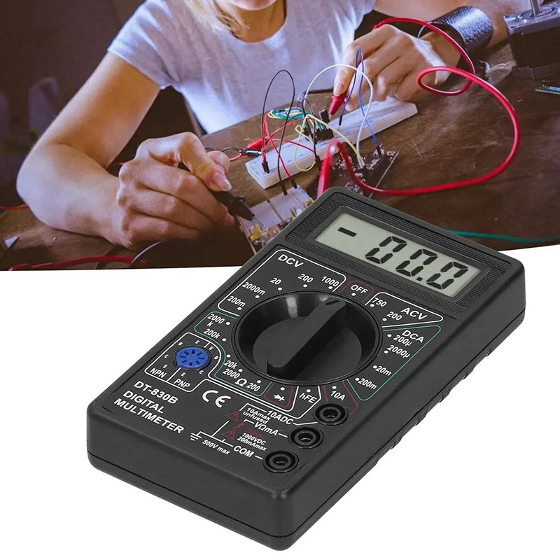 Digitale multimetertester DT830B Draagbare voltmeter Ampèremeter Multimeter voor testen van elektrische auto-accu-circuits