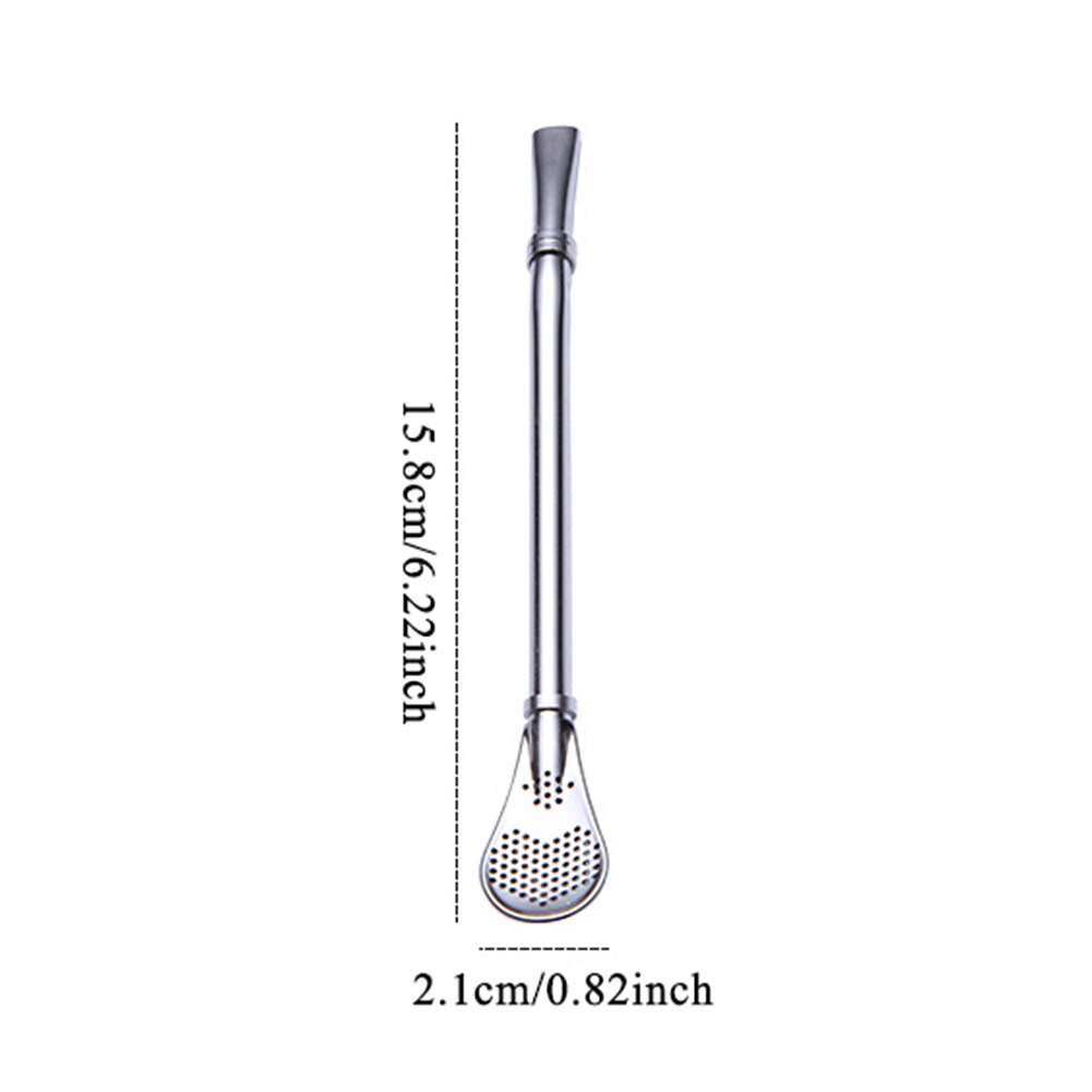 Stainless Steel Tea Straws Tea Filter Yerba Mate Bombilla Gourd Reusable Tea Tools Drinking Straw Spoon Washable Coffee Tea Tool: 4