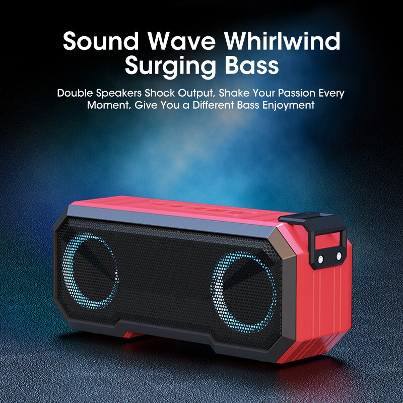 Portable Wireless Bluetooth-compatible Speaker Bass Column Outdoor USB Speakers With FM Radio AUX TF Power Bank Charging