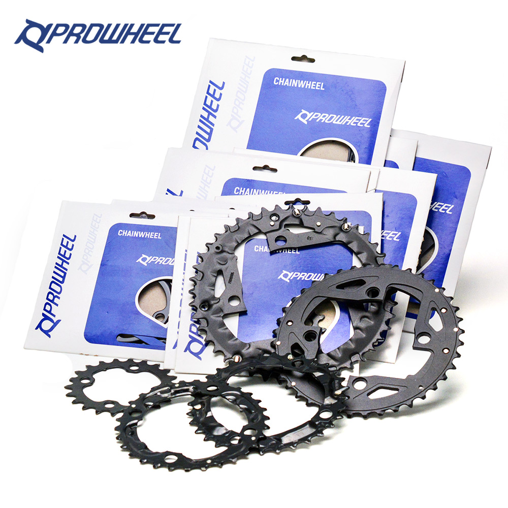 PROWHEEL-plato redondo para bicicleta de montaña, rueda dentada de aleación de acero, 64/96/104BCD, 22T, 24T, 30T, 32T, 40T, 42T, 44T