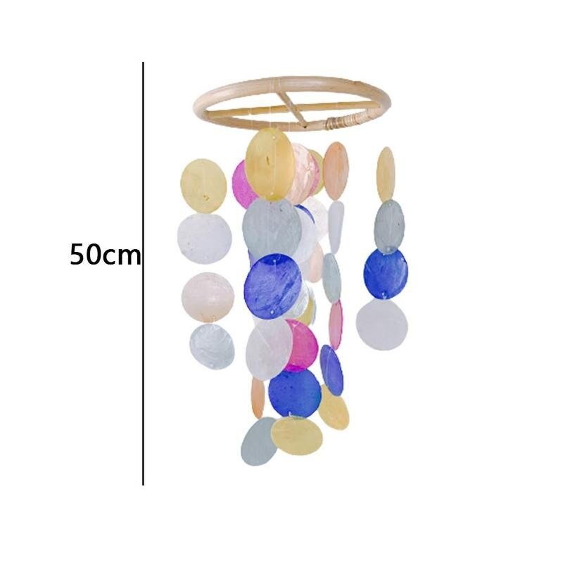 Campana de viento colgante para decoración de jardín, cascabel de viento de 50cm en 8 colores, estilo nórdico para oficina, habitación de niños y guardería