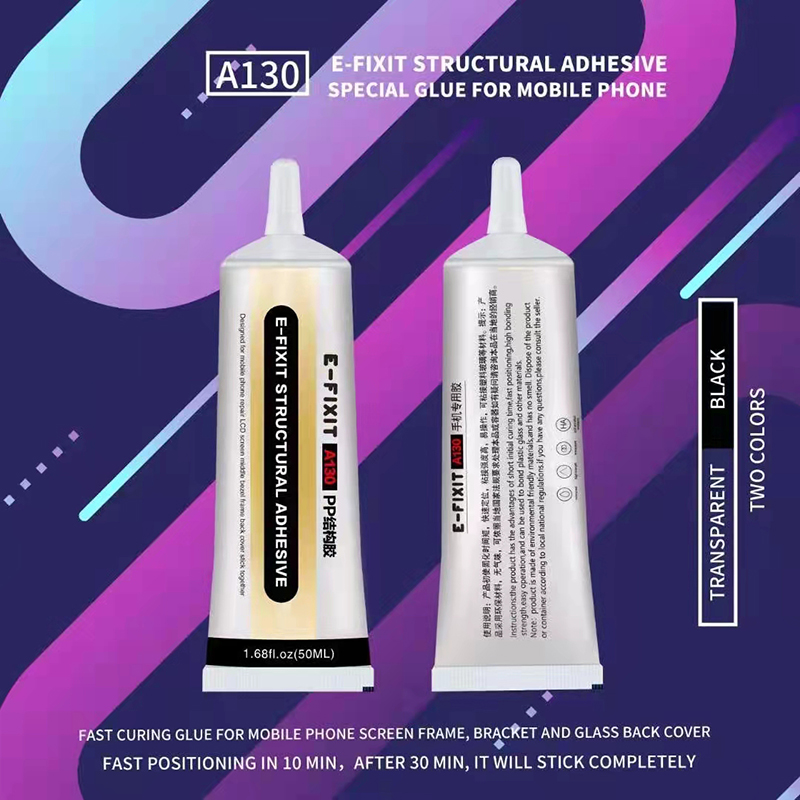 Adhesivo estructural A130 PP, E-FIXIT de 50ML, para IP11 Pro Max, marco de reparación de teléfono, brazalete Lcd, carcasa trasera, pegamento de curado rápido