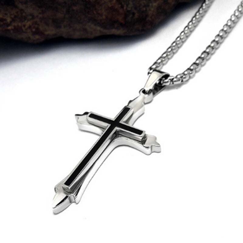 Punk Cool Street Style Necklaces Vintage Gothic Cross Pendant Necklace for Men and Women Hip-pop Neck Chain Jewelry