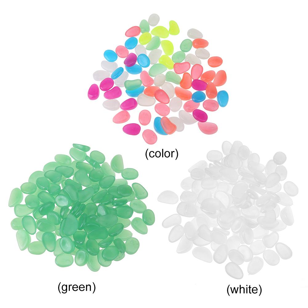 100pcs Glow in the Dark Garden Pebbles Glow Stones Rocks for Walkways Garden Path Patio Lawn Garden Yard Decor Luminous Stones