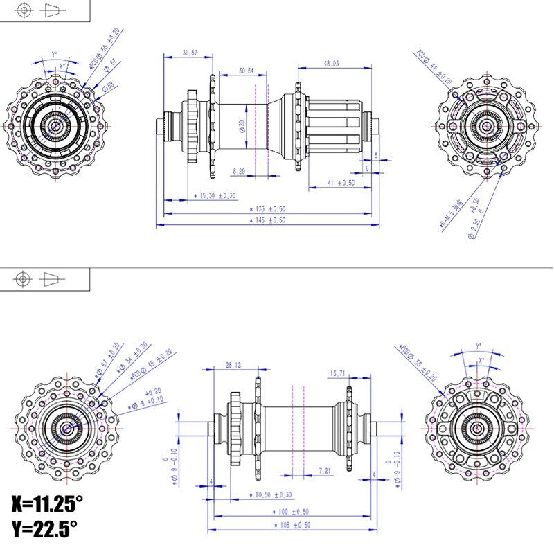 Arc MT006 Fiets Hubs Sealed Bearing 4 Lagers 4 Pallen Qr 100X9 135X10MM Set Mtb Mountainbike Hub 32 Gaten schijfrem Zwart