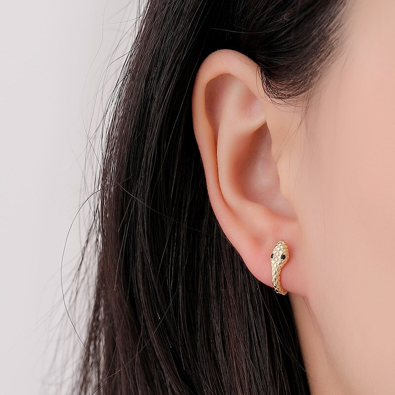 Allergieprävention: 925 ohrstecker aus sterlingsilber für damen, koreanischer schlangen-ohrschmuck für partys