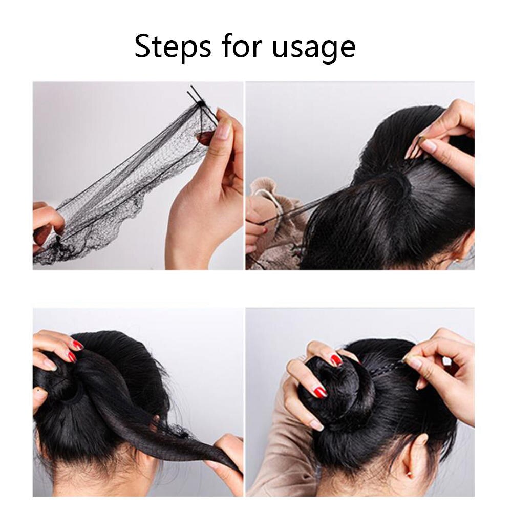 100pcs Nylon Hairnet Hair Net Elastic Invisible Hair Nets Ballet Dance Head Flower Net Soft Hair Cover
