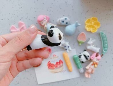 Japansk zakka fräsch stil pennhållare tecknad söt pennhållare liten kanin delfiner panda brevpapper: 3