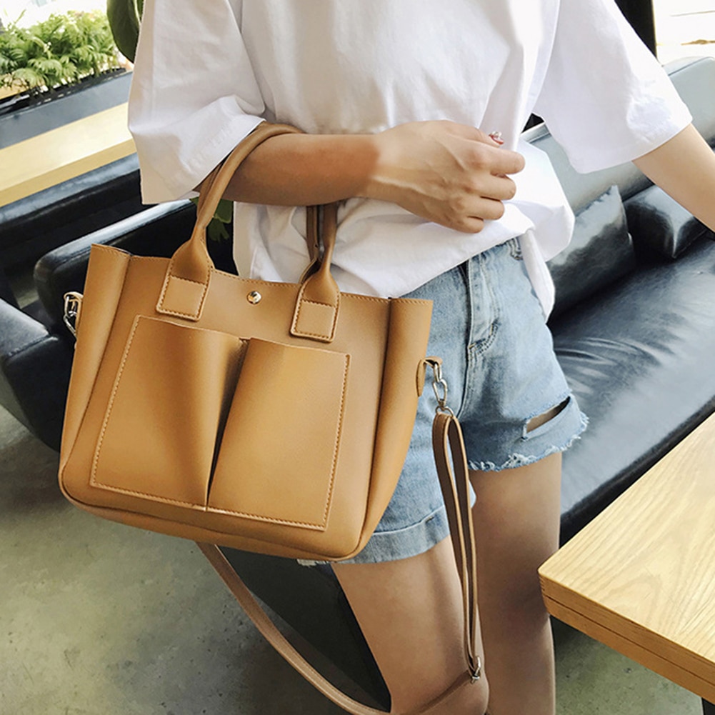 Sac en cuir Pu sacs à main simples marques célèbres femmes sac à bandoulière grand tronc fourre-tout Vintage dames sacs à bandoulière pour femmes