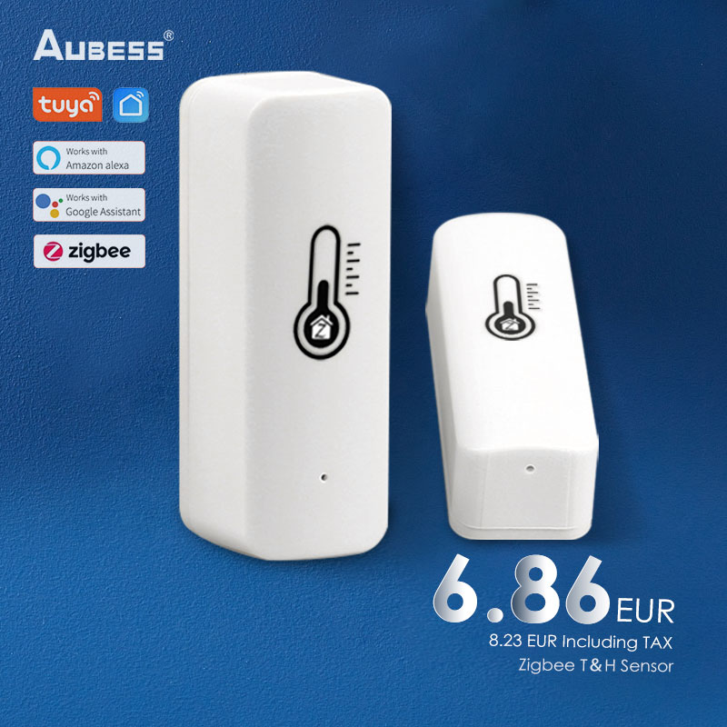 Sensor de temperatura y humedad para interiores, higrómetro, termómetro, funciona con Alexa, Google Smart Life, Tuya, WiFi o Zigbee
