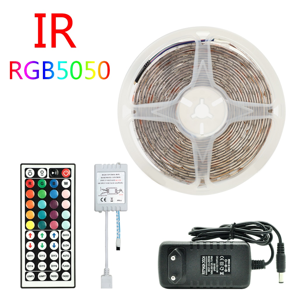 Led Light Strips Wifi Rgb 5050 Werken Met Alexa Google Assistent Telefoon App Diy Kleur 24V Tv Computer Slaapkamer bluetooth Luces Led: Infrared control / 30m