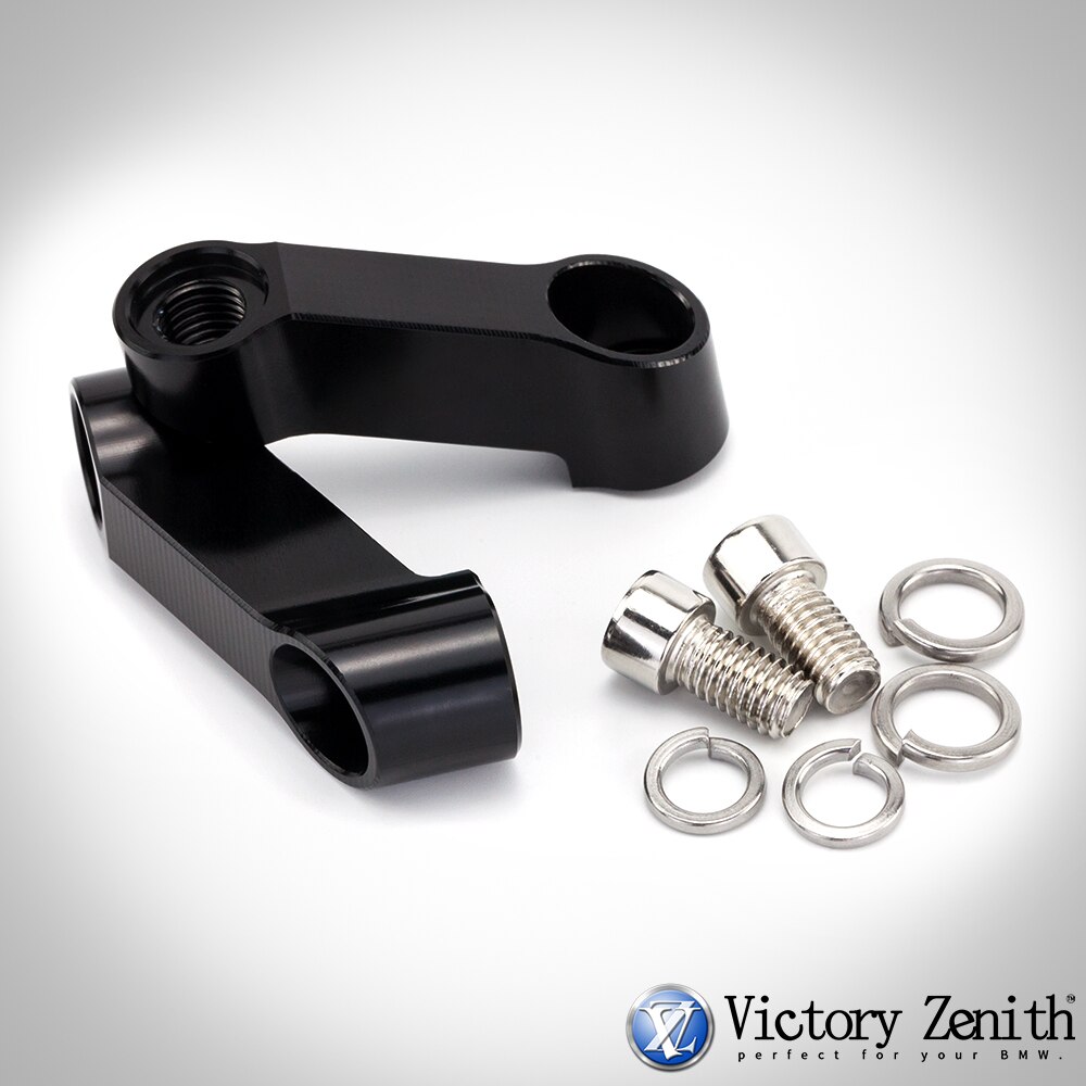 Adaptador de extensión espaciador para espejo elevador, extensores, espaciador, para BMW F 800R F900 R F900XR K1200R Sport K 1300R R1200R LC R1250R F900R: Negro