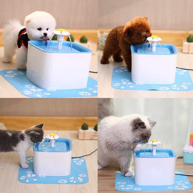 Pet Water Fountain For Cats And Dogs With Filter & Silicone Mat For Cat Water Fountain Automatic Pet Water Dispenser, Blue
