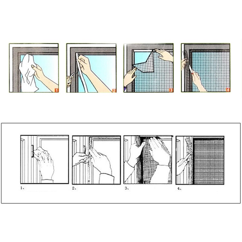 Diy Gordijn Protector Fly Screen Inzet Fly Mosquito Window Net Mesh Screen Room Cortinas Mug Gordijnen Netto