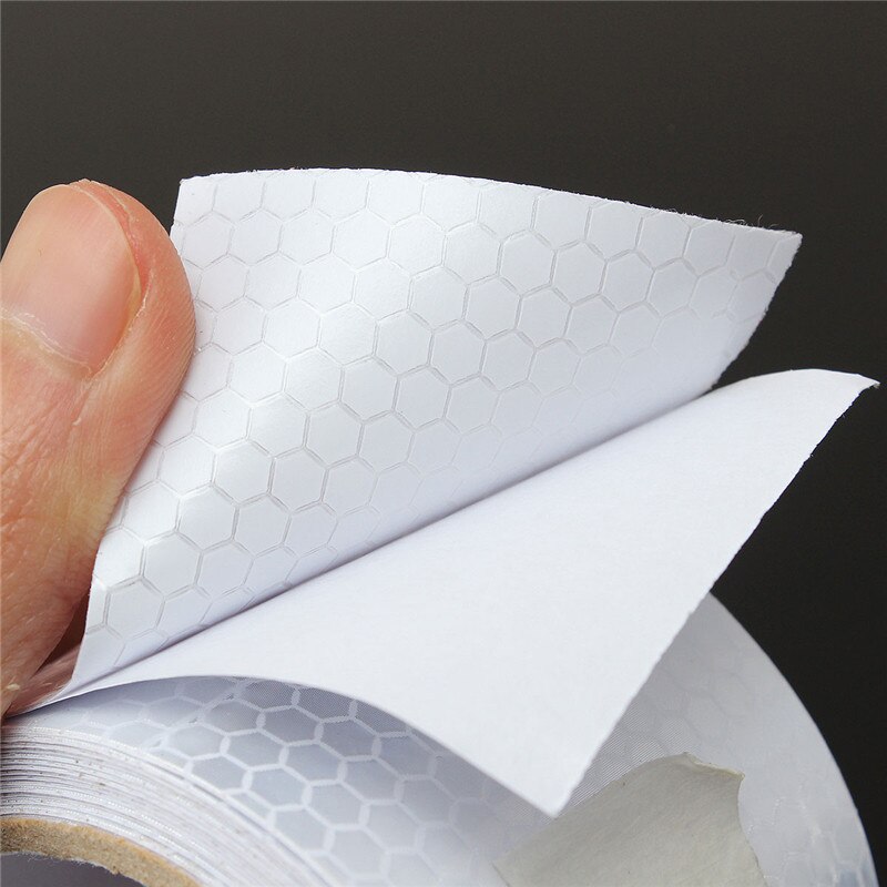 Silver White 3 Meters Car Reflective Safety Warning Conspicuity Roll Tape Film Sticker For Tricycles