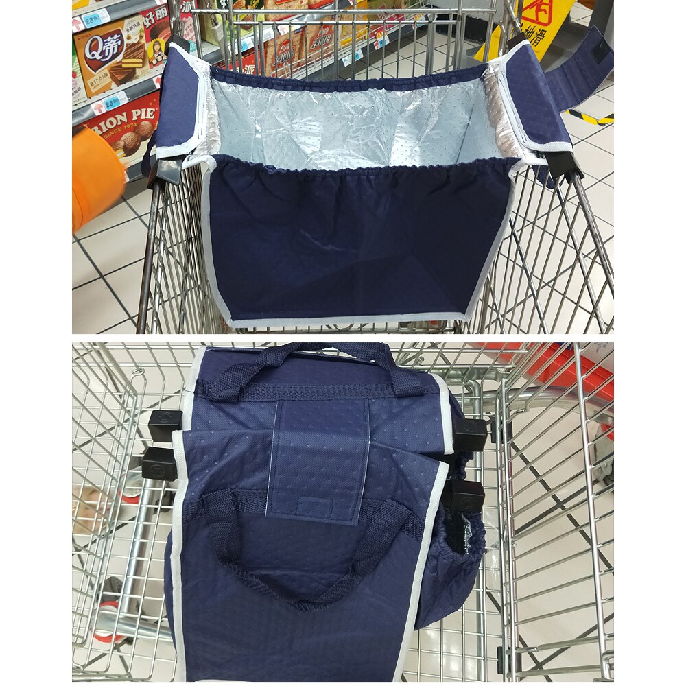 Bolsa de hielo de gran capacidad, bolsa de compras plegable de aislamiento de aluminio ecológico, bolsa de Picnic fresca para fruta, bolso de supermercado