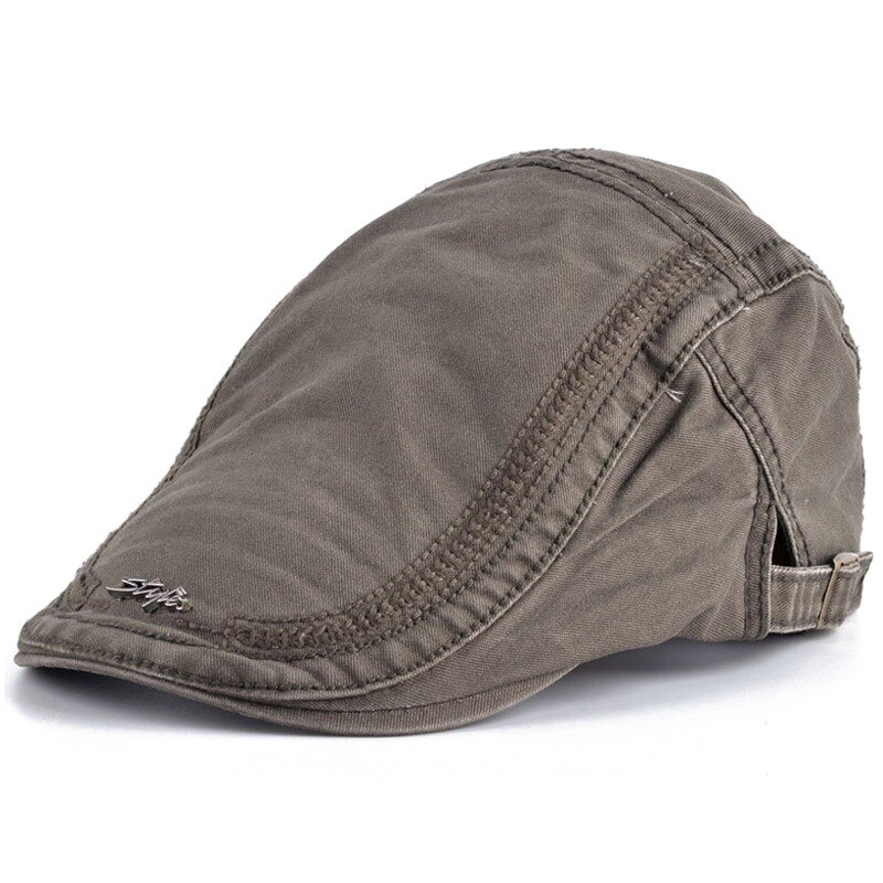 JNKET chapeau béret en coton de loisirs | Casquette à visière, casquettes plates, chapeau de soleil pour voyage en plein air, Casquette à bec de canard, Casquette, taille réglable: Vert armée