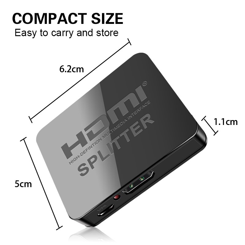Hdmi Splitter 1 In 2 Uit 1080 P 4K 1X2 Hdcp Stripper 3D Splitter Power Signaalversterker 4K Hdmi Splitter Voor Hdtv Dvd PS3 Xbox