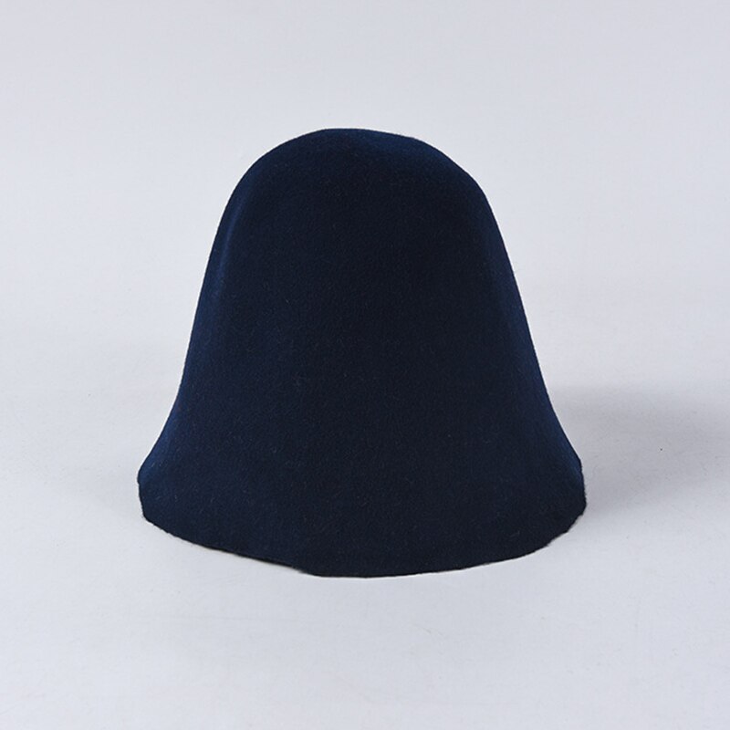 Classical Women Cloche Bucket Felt Hat Autumn Winter Wool Felt Cone Cloche Hood Millinery Craft Hats Fascinators Block Base Body: Navy Blue