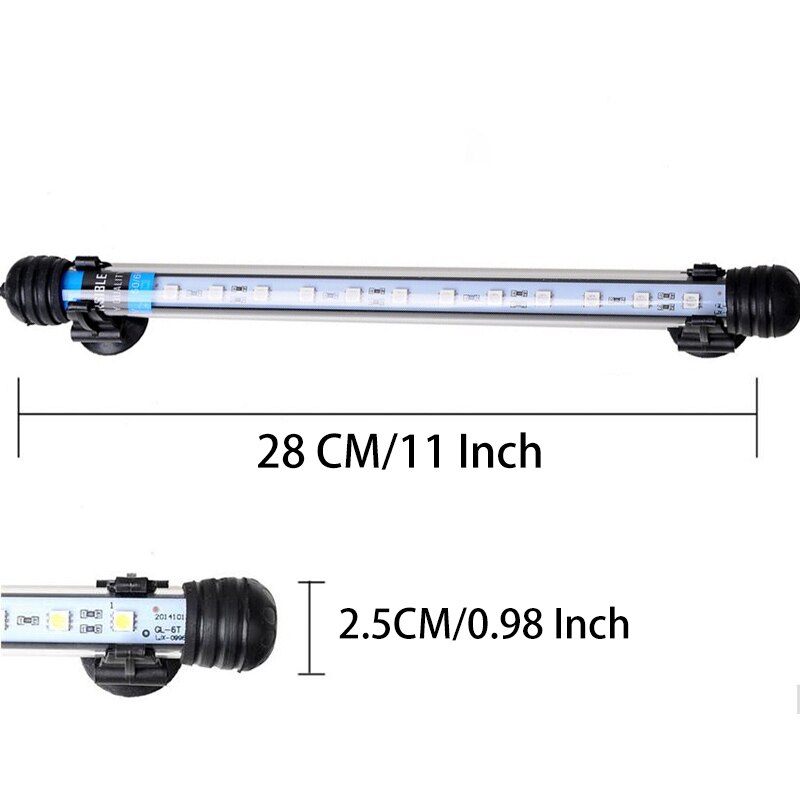 Gako White Light Aquarium LED Bar Light Aquarium for Fish Tank 28CM Amphibious Submersible LED Lamp Arowana Light