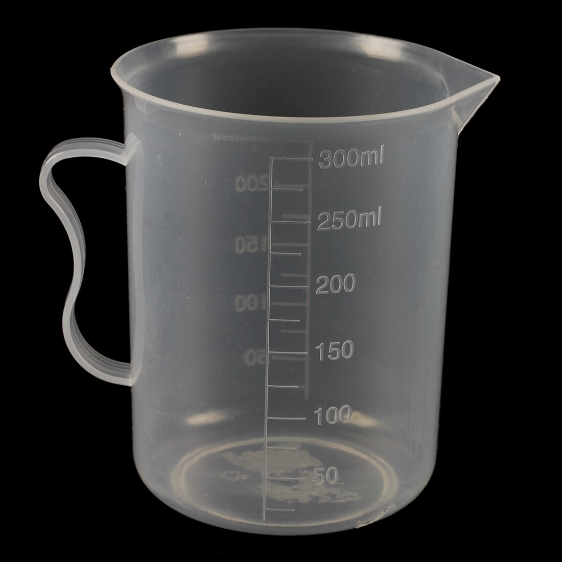 Laboratory 250mL Capacity Clear White Plastic Measuring Cup